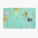 Mint Marble & Digital Gold Foil V2 - Premium Protective Decal Skin-Kit for the Apple Credit Card