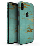 Mint Marble & Digital Gold Foil V2 - iPhone XS MAX, XS/X, 8/8+, 7/7+, 5/5S/SE Skin-Kit (All iPhones Available)