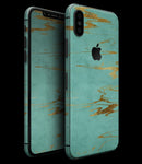 Mint Marble & Digital Gold Foil V2 - iPhone XS MAX, XS/X, 8/8+, 7/7+, 5/5S/SE Skin-Kit (All iPhones Available)