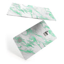 Mint Marble & Digital Gold Foil V3 - Premium Protective Decal Skin-Kit for the Apple Credit Card