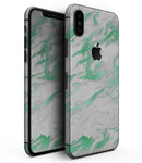 Mint Marble & Digital Gold Foil V3 - iPhone XS MAX, XS/X, 8/8+, 7/7+, 5/5S/SE Skin-Kit (All iPhones Available)