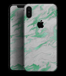 Mint Marble & Digital Gold Foil V3 - iPhone XS MAX, XS/X, 8/8+, 7/7+, 5/5S/SE Skin-Kit (All iPhones Available)