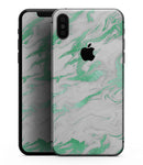 Mint Marble & Digital Gold Foil V3 - iPhone XS MAX, XS/X, 8/8+, 7/7+, 5/5S/SE Skin-Kit (All iPhones Available)