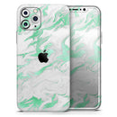 Mint Marble & Digital Gold Foil V3 - Vinyl Skin Wrap for iPhone 17 Pro Max, 17 Pro, 17 Air, 17, 16 & All Models — Soft Matte or Ultra Gloss