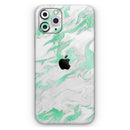 Mint Marble & Digital Gold Foil V3 - Vinyl Skin Wrap for iPhone 17 Pro Max, 17 Pro, 17 Air, 17, 16 & All Models — Soft Matte or Ultra Gloss