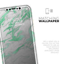 Mint Marble & Digital Gold Foil V3 - Vinyl Skin Wrap for iPhone 17 Pro Max, 17 Pro, 17 Air, 17, 16 & All Models — Soft Matte or Ultra Gloss