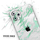 Mint Marble & Digital Gold Foil V3 - Vinyl Skin Wrap for iPhone 17 Pro Max, 17 Pro, 17 Air, 17, 16 & All Models — Soft Matte or Ultra Gloss