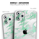 Mint Marble & Digital Gold Foil V3 - Vinyl Skin Wrap for iPhone 17 Pro Max, 17 Pro, 17 Air, 17, 16 & All Models — Soft Matte or Ultra Gloss