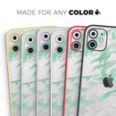 Mint Marble & Digital Gold Foil V3 - Vinyl Skin Wrap for iPhone 17 Pro Max, 17 Pro, 17 Air, 17, 16 & All Models — Soft Matte or Ultra Gloss