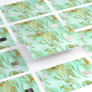 Mint Marble & Digital Gold Foil V4 - Premium Protective Decal Skin-Kit for the Apple Credit Card