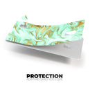 Mint Marble & Digital Gold Foil V4 - Premium Protective Decal Skin-Kit for the Apple Credit Card