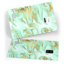Mint Marble & Digital Gold Foil V4 - Premium Protective Decal Skin-Kit for the Apple Credit Card