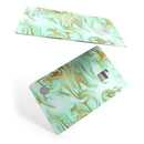 Mint Marble & Digital Gold Foil V4 - Premium Protective Decal Skin-Kit for the Apple Credit Card