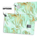 Mint Marble & Digital Gold Foil V4 - Premium Protective Decal Skin-Kit for the Apple Credit Card