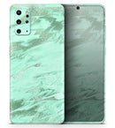 Mint Marble & Digital Gold Foil V5 - Skin-Kit for the Samsung Galaxy S-Series S20, S20 Plus, S20 Ultra , S10 & others (All Galaxy Devices Available)