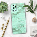 Mint Marble & Digital Gold Foil V5 - Skin-Kit for the Samsung Galaxy S-Series S20, S20 Plus, S20 Ultra , S10 & others (All Galaxy Devices Available)