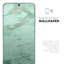 Mint Marble & Digital Gold Foil V5 - Skin-Kit for the Samsung Galaxy S-Series S20, S20 Plus, S20 Ultra , S10 & others (All Galaxy Devices Available)
