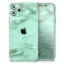 Mint Marble & Digital Gold Foil V5 - Vinyl Skin Wrap for iPhone 17 Pro Max, 17 Pro, 17 Air, 17, 16 & All Models — Soft Matte or Ultra Gloss