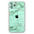 Mint Marble & Digital Gold Foil V5 - Vinyl Skin Wrap for iPhone 17 Pro Max, 17 Pro, 17 Air, 17, 16 & All Models — Soft Matte or Ultra Gloss