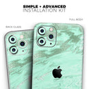 Mint Marble & Digital Gold Foil V5 - Vinyl Skin Wrap for iPhone 17 Pro Max, 17 Pro, 17 Air, 17, 16 & All Models — Soft Matte or Ultra Gloss