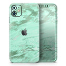 Mint Marble & Digital Gold Foil V5 - Vinyl Skin Wrap for iPhone 17 Pro Max, 17 Pro, 17 Air, 17, 16 & All Models — Soft Matte or Ultra Gloss