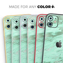 Mint Marble & Digital Gold Foil V5 - Vinyl Skin Wrap for iPhone 17 Pro Max, 17 Pro, 17 Air, 17, 16 & All Models — Soft Matte or Ultra Gloss