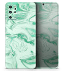Mint Marble & Digital Gold Foil V6 - Premium Vinyl Skin Decal for Samsung Galaxy S25 Ultra, S24, S23, S22 & All Galaxy S Models