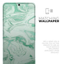 Mint Marble & Digital Gold Foil V6 - Premium Vinyl Skin Decal for Samsung Galaxy S25 Ultra, S24, S23, S22 & All Galaxy S Models