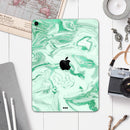 Mint Marble & Digital Gold Foil V6 - Full Body Skin Decal for the Apple iPad Pro 12.9", 11", 10.5", 9.7", Air or Mini (All Models Available)