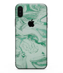 Mint Marble & Digital Gold Foil V6 - iPhone XS MAX, XS/X, 8/8+, 7/7+, 5/5S/SE Skin-Kit (All iPhones Available)