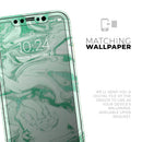 Mint Marble & Digital Gold Foil V6 - Vinyl Skin Wrap for iPhone 17 Pro Max, 17 Pro, 17 Air, 17, 16 & All Models — Soft Matte or Ultra Gloss