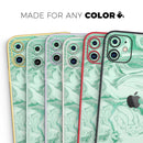 Mint Marble & Digital Gold Foil V6 - Vinyl Skin Wrap for iPhone 17 Pro Max, 17 Pro, 17 Air, 17, 16 & All Models — Soft Matte or Ultra Gloss