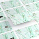 Mint Marble & Digital Gold Foil V7 - Premium Protective Decal Skin-Kit for the Apple Credit Card