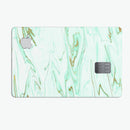 Mint Marble & Digital Gold Foil V7 - Premium Protective Decal Skin-Kit for the Apple Credit Card
