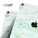 Mint Marble & Digital Gold Foil V7 - Full Body Skin Decal for the Apple iPad Pro 12.9", 11", 10.5", 9.7", Air or Mini (All Models Available)