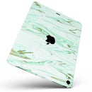 Mint Marble & Digital Gold Foil V7 - Full Body Skin Decal for the Apple iPad Pro 12.9", 11", 10.5", 9.7", Air or Mini (All Models Available)