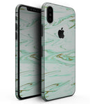 Mint Marble & Digital Gold Foil V7 - iPhone XS MAX, XS/X, 8/8+, 7/7+, 5/5S/SE Skin-Kit (All iPhones Available)