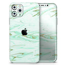 Mint Marble & Digital Gold Foil V7 - Vinyl Skin Wrap for iPhone 17 Pro Max, 17 Pro, 17 Air, 17, 16 & All Models — Soft Matte or Ultra Gloss