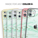 Mint Marble & Digital Gold Foil V7 - Vinyl Skin Wrap for iPhone 17 Pro Max, 17 Pro, 17 Air, 17, 16 & All Models — Soft Matte or Ultra Gloss