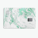 Mint Marble & Digital Gold Foil V8 - Premium Protective Decal Skin-Kit for the Apple Credit Card