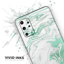 Mint Marble & Digital Gold Foil V8 - Premium Vinyl Skin Decal for Samsung Galaxy S25 Ultra, S24, S23, S22 & All Galaxy S Models