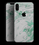 Mint Marble & Digital Gold Foil V8 - iPhone XS MAX, XS/X, 8/8+, 7/7+, 5/5S/SE Skin-Kit (All iPhones Available)