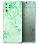 Mint Marble & Digital Gold Foil V9 - Skin-Kit for the Samsung Galaxy S-Series S20, S20 Plus, S20 Ultra , S10 & others (All Galaxy Devices Available)
