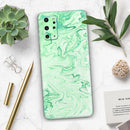 Mint Marble & Digital Gold Foil V9 - Skin-Kit for the Samsung Galaxy S-Series S20, S20 Plus, S20 Ultra , S10 & others (All Galaxy Devices Available)