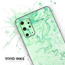 Mint Marble & Digital Gold Foil V9 - Skin-Kit for the Samsung Galaxy S-Series S20, S20 Plus, S20 Ultra , S10 & others (All Galaxy Devices Available)
