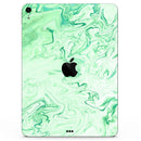 Mint Marble & Digital Gold Foil V9 - Full Body Skin Decal for the Apple iPad Pro 12.9", 11", 10.5", 9.7", Air or Mini (All Models Available)