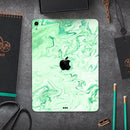Mint Marble & Digital Gold Foil V9 - Full Body Skin Decal for the Apple iPad Pro 12.9", 11", 10.5", 9.7", Air or Mini (All Models Available)