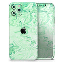 Mint Marble & Digital Gold Foil V9 - Vinyl Skin Wrap for iPhone 17 Pro Max, 17 Pro, 17 Air, 17, 16 & All Models — Soft Matte or Ultra Gloss