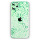 Mint Marble & Digital Gold Foil V9 - Vinyl Skin Wrap for iPhone 17 Pro Max, 17 Pro, 17 Air, 17, 16 & All Models — Soft Matte or Ultra Gloss