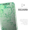Mint Marble & Digital Gold Foil V9 - Vinyl Skin Wrap for iPhone 17 Pro Max, 17 Pro, 17 Air, 17, 16 & All Models — Soft Matte or Ultra Gloss